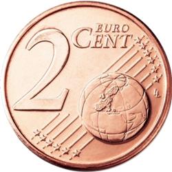 Reverse of Greece 2 cents 2010 - Corvette