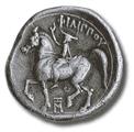 Photo of ancient coin Wrestling