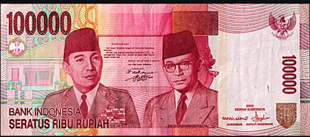Indonesian 100,000 rupiah bannote