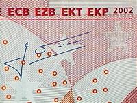 Jean-Claude Trichet's signature on euro banknotes