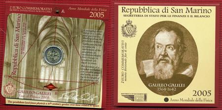 Obverse of San Marino 2 euros 2005 - World Year of Physics 2005
