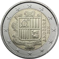 Obverse of Andorra 2 euros 2015 - Andorran Coat of Arms