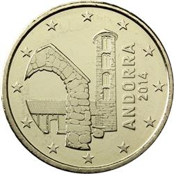 Obverse of Andorra 50 cents 2014 - The Church of Santa Coloma