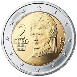 Obverse of Austria 2 euros 2008 - Bertha von Suttner