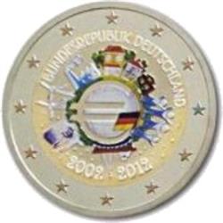 Obverse of Germany 2 euros 2012 - 10 years of euro banknotes and coins 