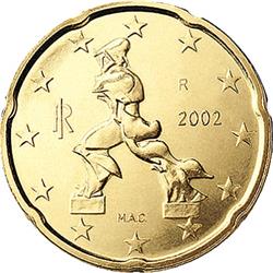 Obverse of Italy 20 cents 2007 - Sculpture by Umberto Boccioni
