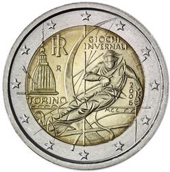 Obverse of Italy 2 euros 2006 - XX Olympic Winter Games - Turin 2006