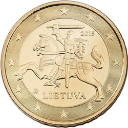 Obverse of Lithuania 50 cents 2015 - Vytis