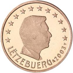 Obverse of Luxembourg 5 cents 2009 - The Grand Duke Henri
