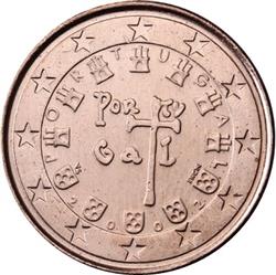 Obverse of Portugal 5 cents 2008 - First Portuguese Royal Seal - AD 1134