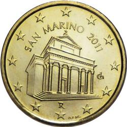 Obverse of San Marino 10 cents 2010 - Basilica of San Marinus