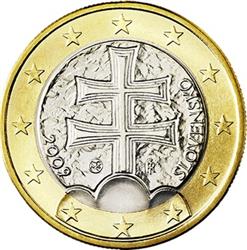 Obverse of Slovakia 1 euro 2009 - Coat of arms of Slovakia