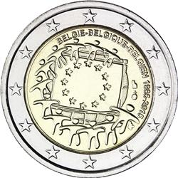 Obverse of Belgium 2 euros 2015 - 30th anniversary of the EU flag