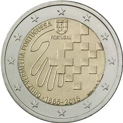 Obverse of Portugal 2 euros 2015 - 150 Years Portuguese Red Cross