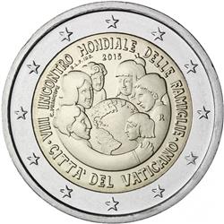 Obverse of Vatican 2 euros 2015 - VIII World Meeting of Families - Philadelfia