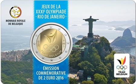 Obverse of Belgium 2 euros 2016 - Rio de Janeiro Summer Olympics