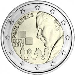 Obverse of Estonia 2 euros 2016 - 100 Years since the Birth of Paul Keres