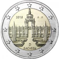 Obverse of Germany 2 euros 2016 - Zwinger Palace in Dresden 
