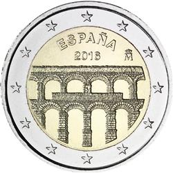 Obverse of Spain 2 euros 2016 - Aqueduct of Segovia