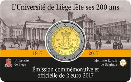 Obverse of Belgium 2 euros 2017 - University of Liege