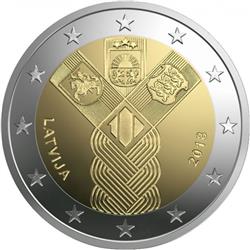 Obverse of Latvia 2 euros 2018 - 100 years of the Baltic States
