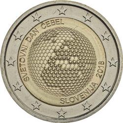 Obverse of Slovenia 2 euros 2018 - World Bees Day