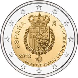 Obverse of Spain 2 euros 2018 - Felipe VI of Spain