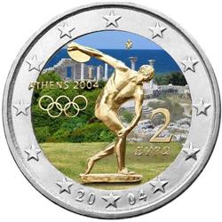 Obverse of Greece 2 euros 2004 - Myron Discus Thrower