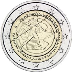 Obverse of Greece 2 euros 2010 - 25th Centenary of the Battle of Marathon