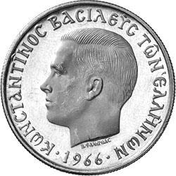Reverse of Greece 5 drachmas 1966 - King Constantine