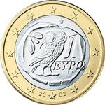 Obverse of Greek 1 euro coin