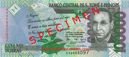 Sao Tome and Principe 100,000 dobra banknote