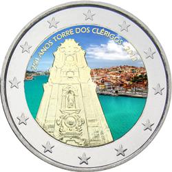 Obverse of Portugal 2 euros 2013 - 250th Anniversary of the Clerigos Tower, Porto