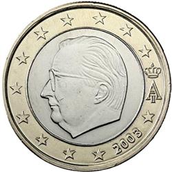 Obverse of Belgium 1 euro 2012 - Effigy and monogram of King Albert II