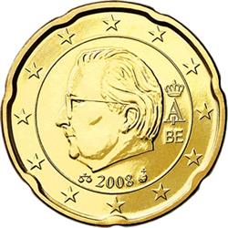 Obverse of Belgium 20 cents 2011 - Effigy and monogram of King Albert II