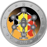 Image of Belgium 2 euros colored euro