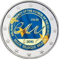 Image of Belgium 2 euros colored euro