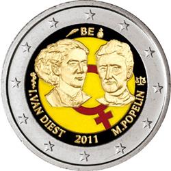 Obverse of Belgium 2 euros 2011 - 1st Centenary of the International Women's Day