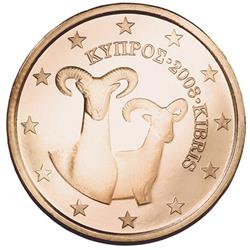 Obverse of Cyprus 1 cent 2012 - The muflon