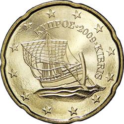 Obverse of Cyprus 20 euro cent 2009 -