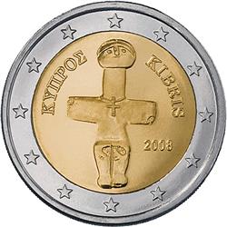 Obverse of Cyprus 2 euros 2016 - The Idol of Pomos