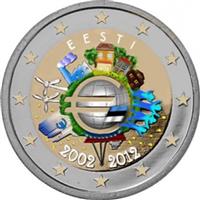 Image of Estonia 2 euros colored euro