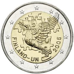 Obverse of Finland 2 euros 2005 - 60th anniversary of the United Nations