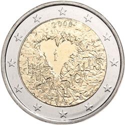 Obverse of Finland 2 euros 2008 - 60th Anniversary of the Universal Declaration of Human Rights