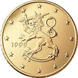 Obverse of Finland 50 cents 1999 - The heraldic lion of Finland