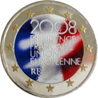 Image of France 2 euros colored euro