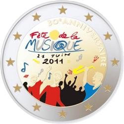 Obverse of France 2 euros 2011 - 30th Anniversary of Fete de la Musique