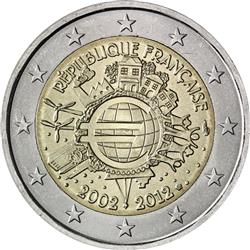 Obverse of France 2 euros 2012 - 10 years of euro banknotes and coins