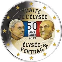 Obverse of France 2 euros 2013 - 50 Years of Franco-German Friendship (Elysee Treaty)