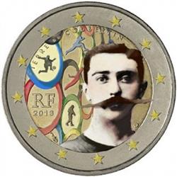 Obverse of France 2 euros 2013 - 150th Anniversary of Pierre de Coubertin's Birth